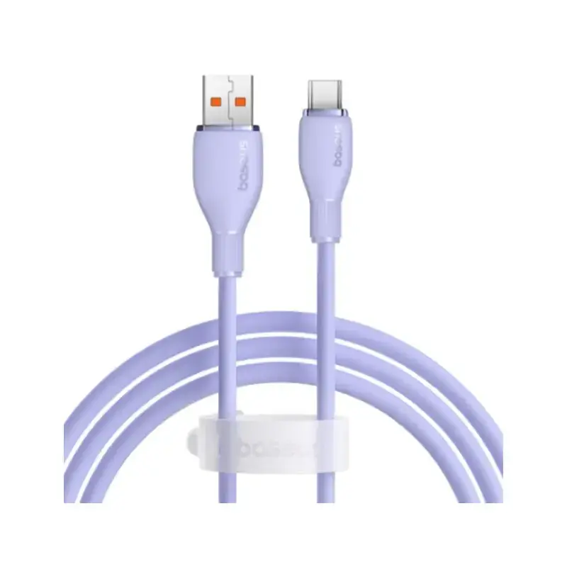 کابل باسئوس مدل pudding fast charge A to C 100Wبنفش